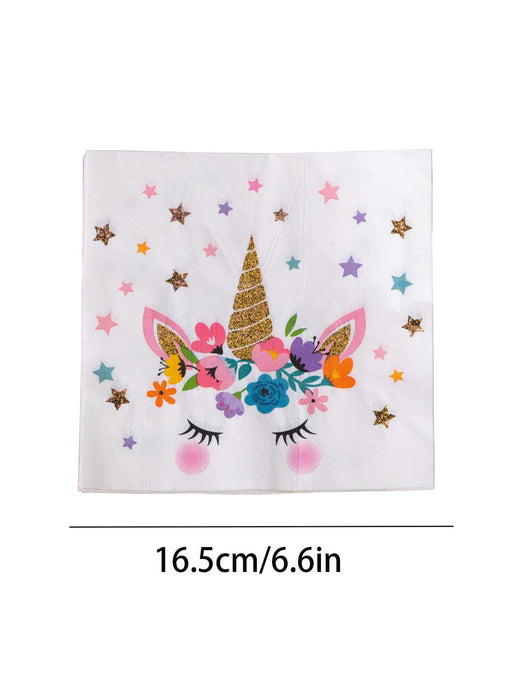SHEIN Servilletas desechables con estampado de unicornio, 15 unidades - Quierox - Tienda Online