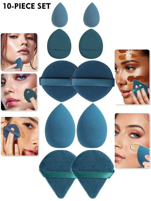 SHEIN Set de 10 piezas de herramientas de maquillaje todo en uno, esponjas de maquillaje - Quierox - Tienda Online