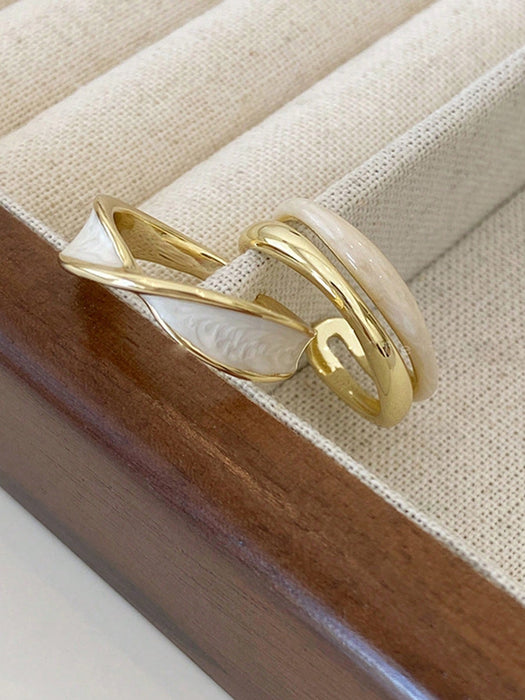 Shein Set de 2 anillos de capa doble de color oro y cruz enchapada - Quierox - Tienda Online