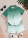 Shein Set de 2 piezas de top de manga corta y shorts con efecto degradado para niño - Quierox - Tienda Online