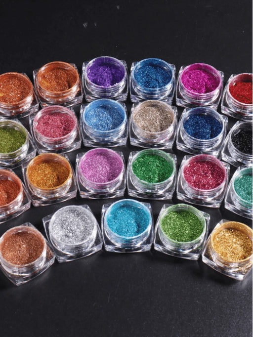 Shein Set de 23 piezas Estilo Y2K Polvo de espejo mágico metálicos de uñas de lujo - Quierox - Tienda Online