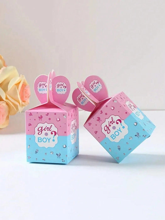 Shein Set de 24 piezas Caja para revelación de género de bebé para niño o niña, decoraciones de mesa - Quierox - Tienda Online