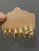SHEIN Set de 3 pares de pendientes de aro gruesos dorados para mujeres - Quierox - Tienda Online