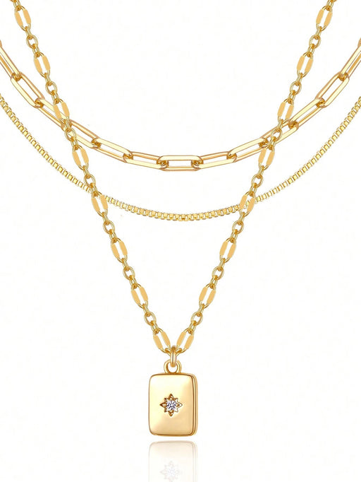SHEIN Set de 3 piezas de joyería con tono dorado que incluye collar con colgante - Quierox - Tienda Online