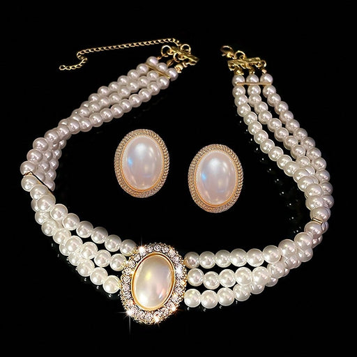 SHEIN Set de 3 piezas de pendientes y collar estilo palacio vintage - Quierox - Tienda Online