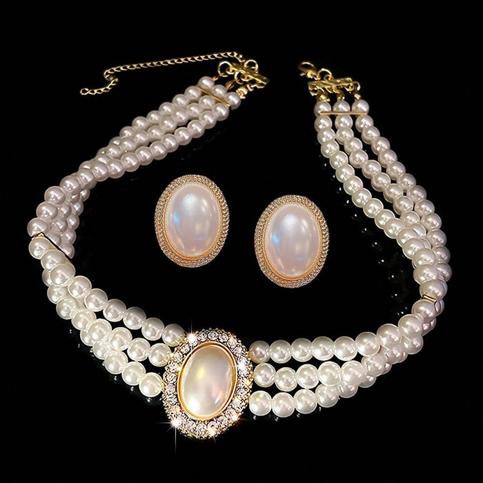 SHEIN Set de 3 piezas de pendientes y collar estilo palacio vintage - Quierox - Tienda Online