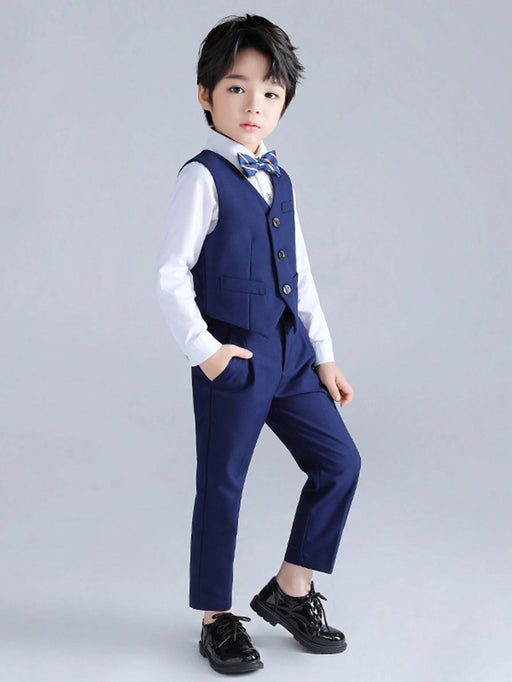 SHEIN Set de 3 piezas de traje de alta gama de unicolor para niños pequeños - Quierox - Tienda Online