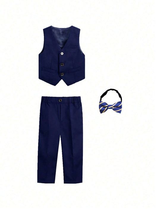SHEIN Set de 3 piezas de traje de alta gama de unicolor para niños pequeños - Quierox - Tienda Online