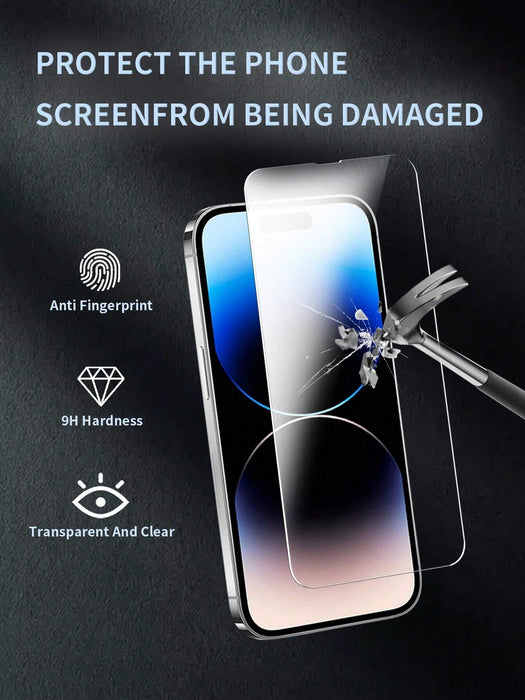 Shein Set de 3 protectores de pantalla de vidrio templado de alta definición + set de 2 protectores de lente de cámara - Quierox - Tienda Online