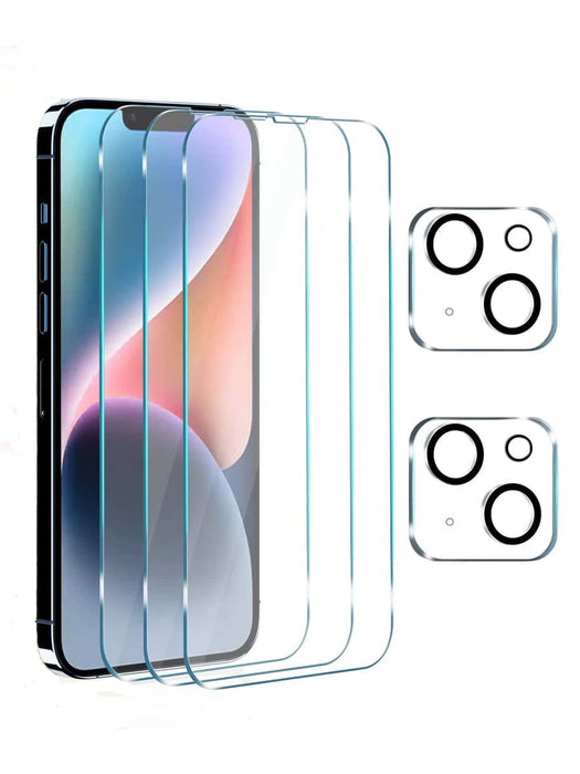 Shein Set de 3 protectores de pantalla de vidrio templado de alta definición + set de 2 protectores de lente de cámara - Quierox - Tienda Online