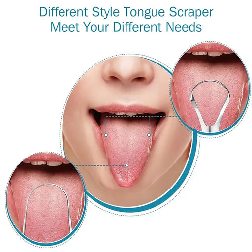 SHEIN Set de 3 rascadores de lengua de acero inoxidable, limpiador de lengua para adultos - Quierox - Tienda Online