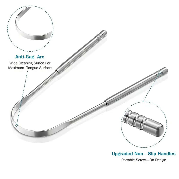 SHEIN Set de 3 rascadores de lengua de acero inoxidable, limpiador de lengua para adultos - Quierox - Tienda Online