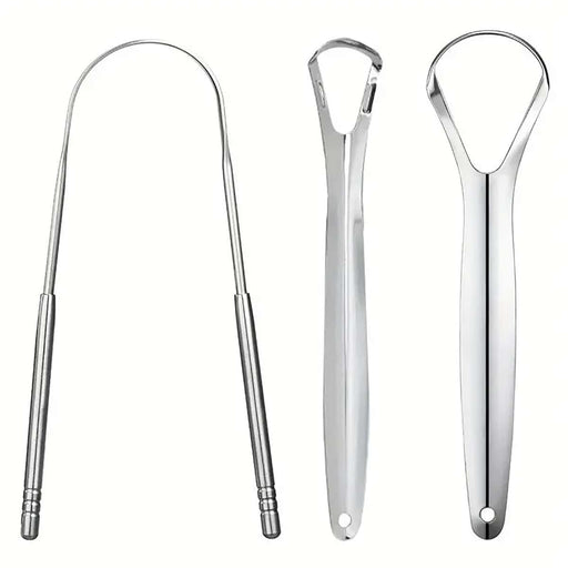 SHEIN Set de 3 rascadores de lengua de acero inoxidable, limpiador de lengua para adultos - Quierox - Tienda Online
