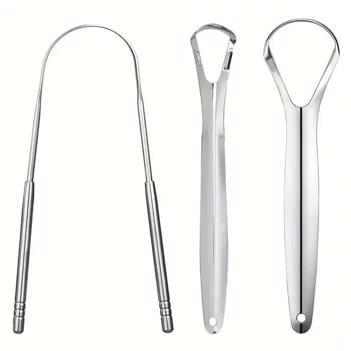 SHEIN Set de 3 rascadores de lengua de acero inoxidable, limpiador de lengua para adultos - Quierox - Tienda Online