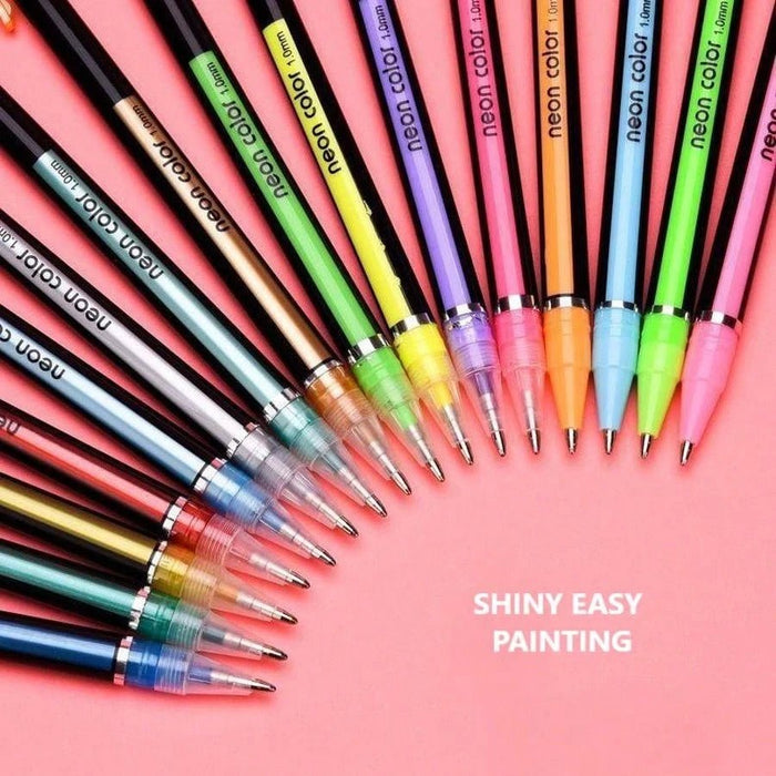 Shein Set de 36 bolígrafos de gel de colores brillantes, apto para todas las edades - Quierox - Tienda Online