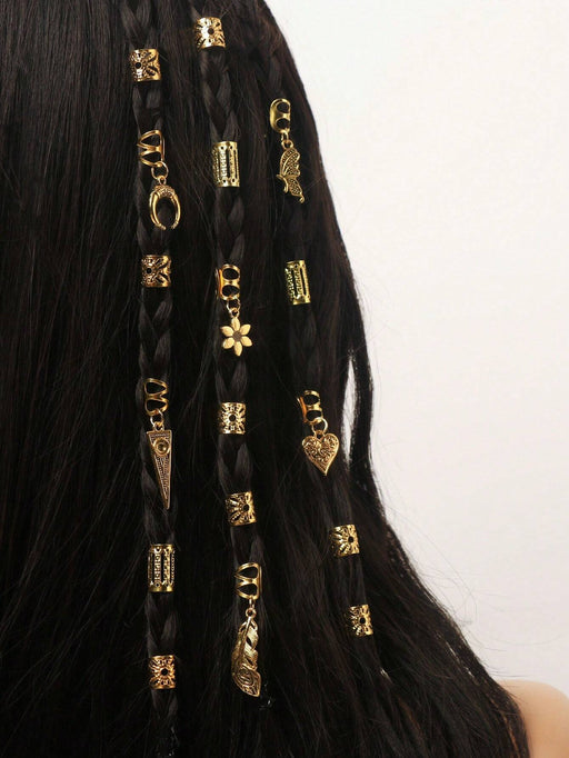 SHEIN Set de 36 piezas de rastas doradas mixtas, pinzas para el cabello - Quierox - Tienda Online