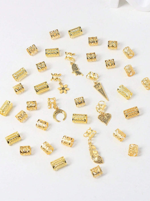 SHEIN Set de 36 piezas de rastas doradas mixtas, pinzas para el cabello - Quierox - Tienda Online