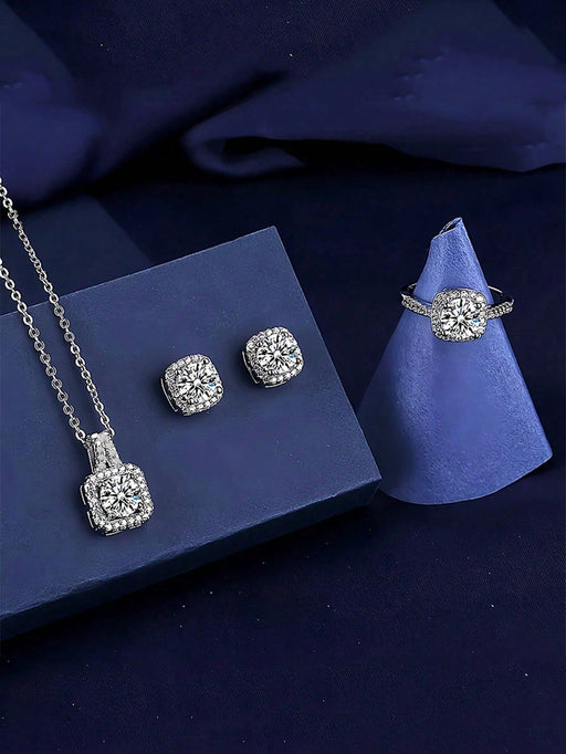 SHEIN Set de 4 piezas compuesto por aretes, collar y anillo - Quierox - Tienda Online