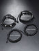 SHEIN Set de 4 pulseras de cuero trenzado negro con remaches - Quierox - Tienda Online