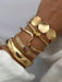 SHEIN Set de 5 pulseras anchas de metal dorado con diseño geométric - Quierox - Tienda Online