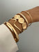 SHEIN Set de 5 pulseras anchas de metal dorado con diseño geométric - Quierox - Tienda Online