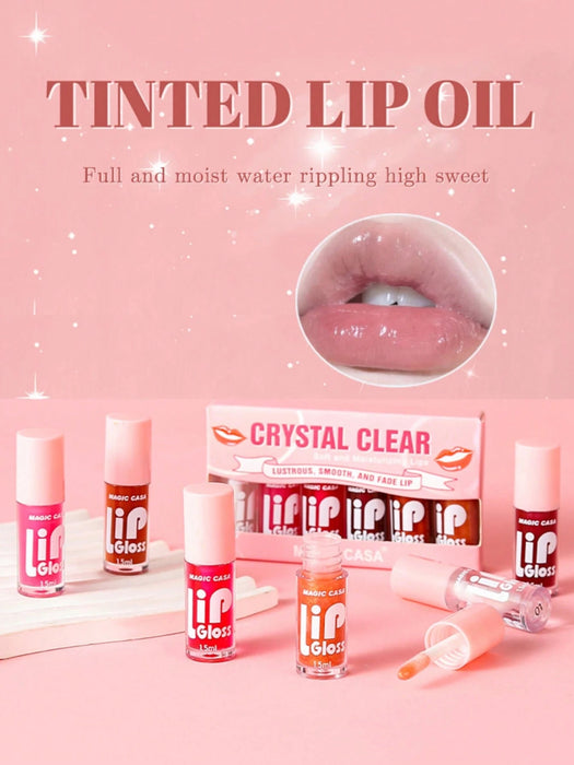 Shein Set de 6 colores de aceite de labios y brillo labial, tinte labial hidratante - Quierox - Tienda Online