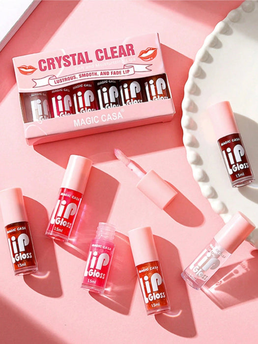 Shein Set de 6 colores de aceite de labios y brillo labial, tinte labial hidratante - Quierox - Tienda Online