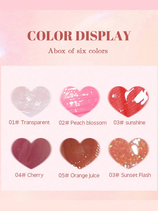 Shein Set de 6 colores de aceite de labios y brillo labial, tinte labial hidratante - Quierox - Tienda Online