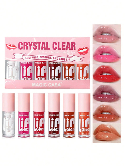 Shein Set de 6 colores de aceite de labios y brillo labial, tinte labial hidratante - Quierox - Tienda Online