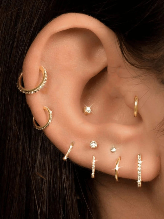 SHEIN Set de 6 piezas de aretes elegantes, aretes de acero inoxidable - Quierox - Tienda Online