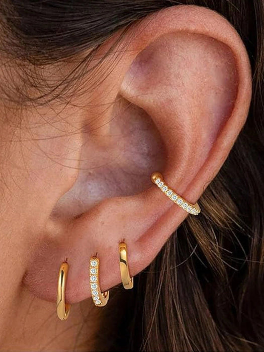 SHEIN Set de 6 piezas de aretes elegantes, aretes de acero inoxidable - Quierox - Tienda Online