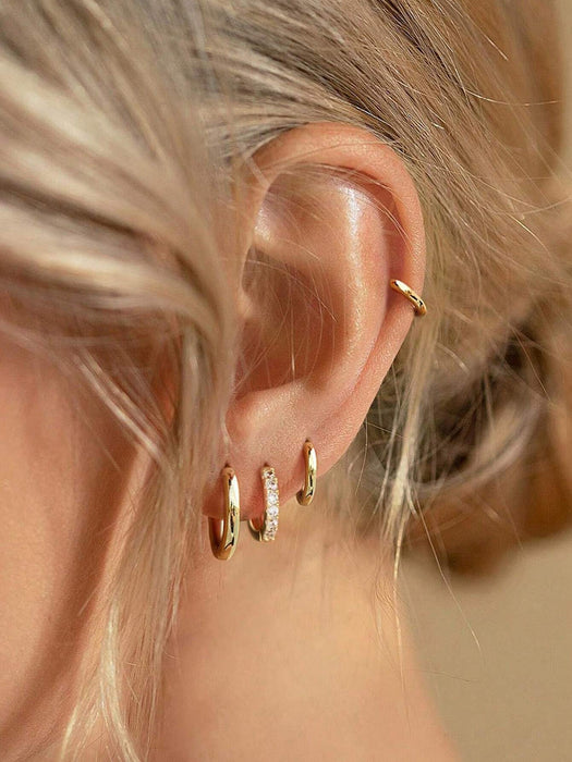 SHEIN Set de 6 piezas de aretes elegantes, aretes de acero inoxidable - Quierox - Tienda Online
