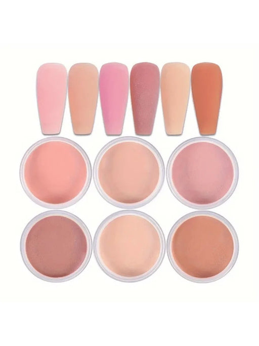 SHEIN Set de 6 piezas de polvo acrílico nude para escultura y extensión de uñas 3D - Quierox - Tienda Online