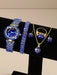 SHEIN Set de 6 piezas: Reloj de mujer, pulsera de mujer de lujo con diamantes de imitación azules - Quierox - Tienda Online