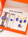 SHEIN Set de 6 piezas: Reloj de mujer, pulsera de mujer de lujo con diamantes de imitación azules - Quierox - Tienda Online