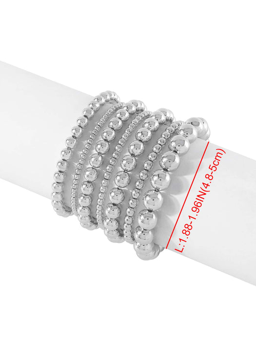 Shein Set de 7 piezas de pulseras con cuentas geométricas para uso diario - Quierox - Tienda Online