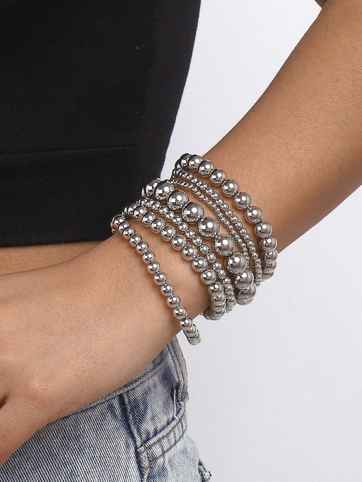 Shein Set de 7 piezas de pulseras con cuentas geométricas para uso diario - Quierox - Tienda Online