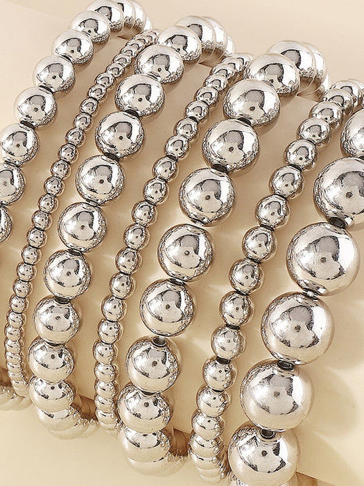 Shein Set de 7 piezas de pulseras con cuentas geométricas para uso diario - Quierox - Tienda Online