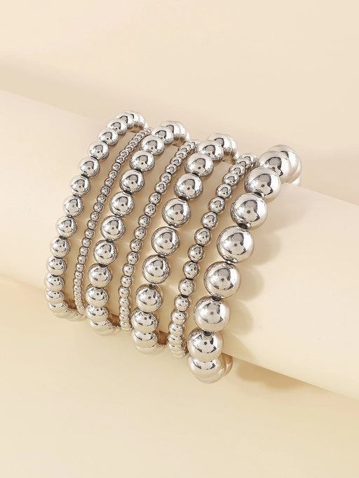 Shein Set de 7 piezas de pulseras con cuentas geométricas para uso diario - Quierox - Tienda Online