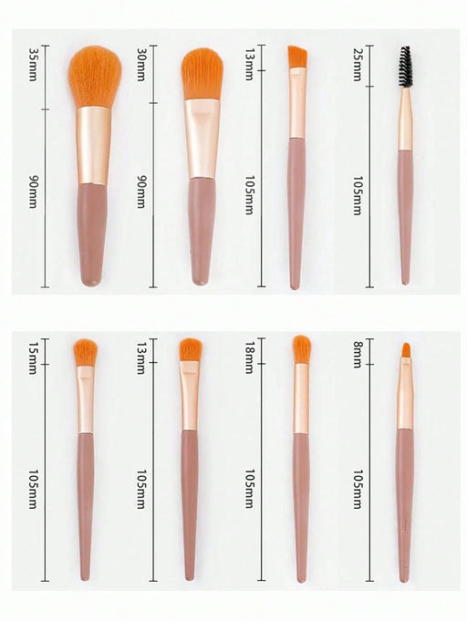 SHEIN Set de 8 piezas de Brochas de Maquillaje Portátiles - Quierox - Tienda Online