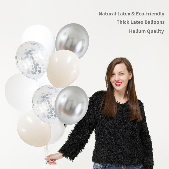 SHEIN Set de globos de látex champan y plateado para decoración de fiesta - Quierox - Tienda Online