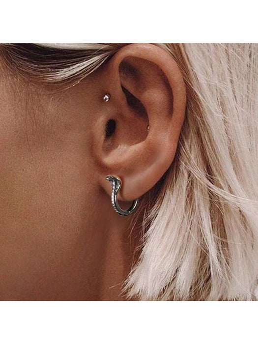 Shein set de pendientes de aro de serpiente de circonita - Quierox - Tienda Online