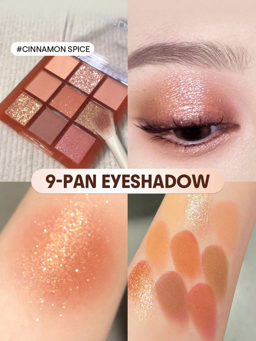 SHEIN SHEGLAM Cinnamon Spice Paleta de sombras de ojos de 9 colores Brillos - Quierox - Tienda Online
