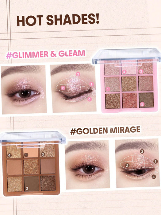 SHEIN SHEGLAM Cinnamon Spice Paleta de sombras de ojos de 9 colores Brillos - Quierox - Tienda Online