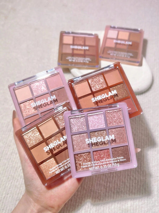 SHEIN SHEGLAM Cinnamon Spice Paleta de sombras de ojos de 9 colores Brillos - Quierox - Tienda Online