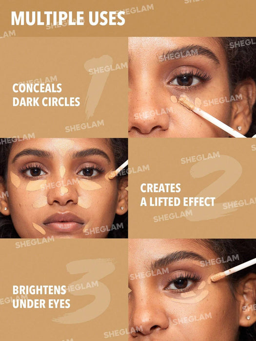 SHEIN SHEGLAM Corrector De Cobertura Total Like Magic De 12 Horas Mate Claro - Quierox - Tienda Online