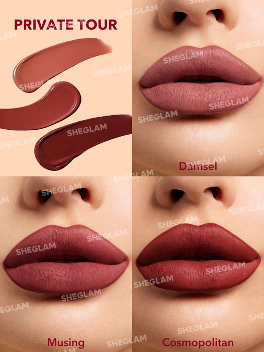 SHEIN SHEGLAM Juego De MiniláPiz Labial LíQuido Matte Allure, Tour Privado - Quierox - Tienda Online