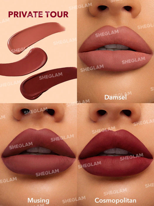 SHEIN SHEGLAM Juego De MiniláPiz Labial LíQuido Matte Allure, Tour Privado - Quierox - Tienda Online