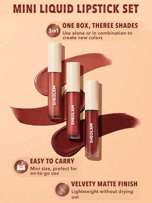 SHEIN SHEGLAM Juego De MiniláPiz Labial LíQuido Matte Allure, Tour Privado - Quierox - Tienda Online