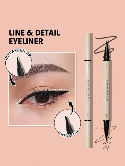 SHEIN SHEGLAM LáPiz Delineador De Ojos LíQuido De Doble Punta, Resistente Al Agua - Quierox - Tienda Online